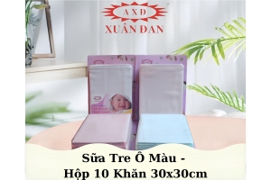 Khăn sữa tre ô màu 2 lớp - 30x31cm